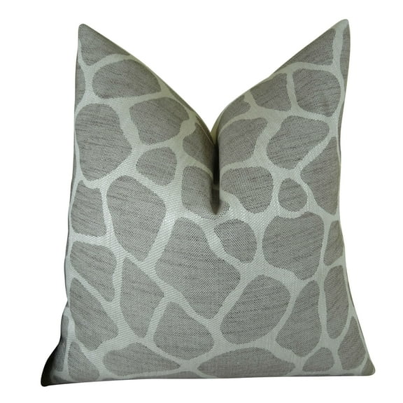 Plutus Rocky Way Handmade Double Sided Throw Pillow - Gray & White - 12 x 20 in.
