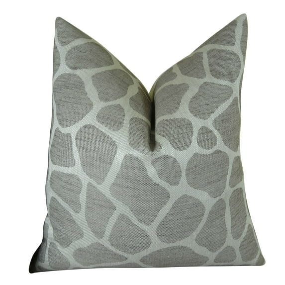 Plutus Rocky Way Handmade Throw Pillow-Color:Gray/White,Size:24" x 24"
