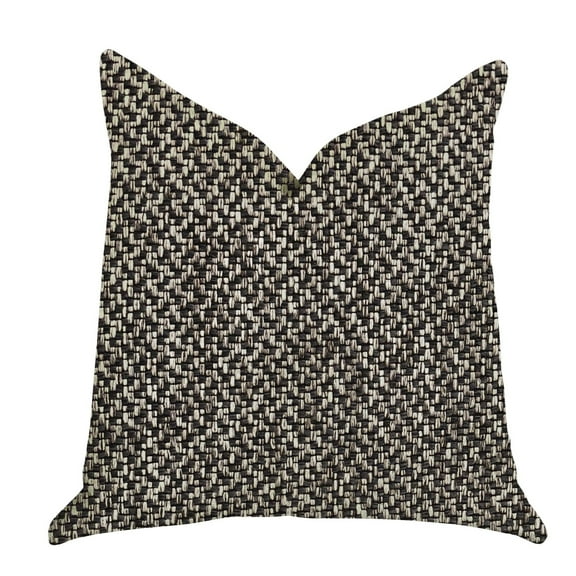 Plutus Salt and Pepper Luxury Throw Pillow in Grey and Black Tones