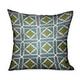 thumbnail image 1 of Plutus Shamrock Gem Blue, Green Geometric Luxury Outdoor/Indoor Throw Pillow Double sided 22" x 22", 1 of 2