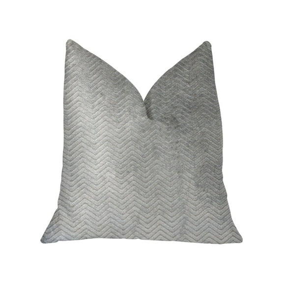 Plutus Silver Moon Gray and Silver Luxury Throw Pillow