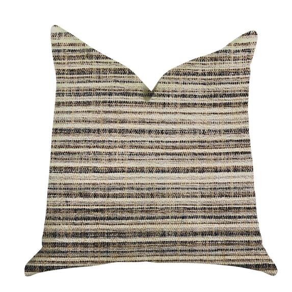 Plutus Skyway Lines Brown-Beige Multi Tones Throw Pillow 20"L x26"W