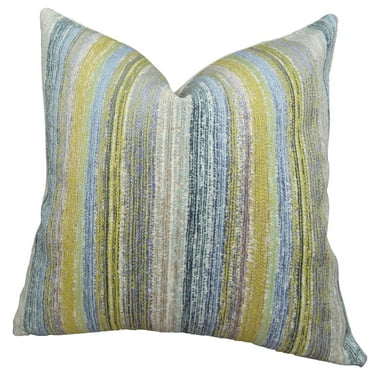 Plutus Spoft Strie Cornflower Handmade Throw Pillow-Color:Multi,Size:16" x 16"