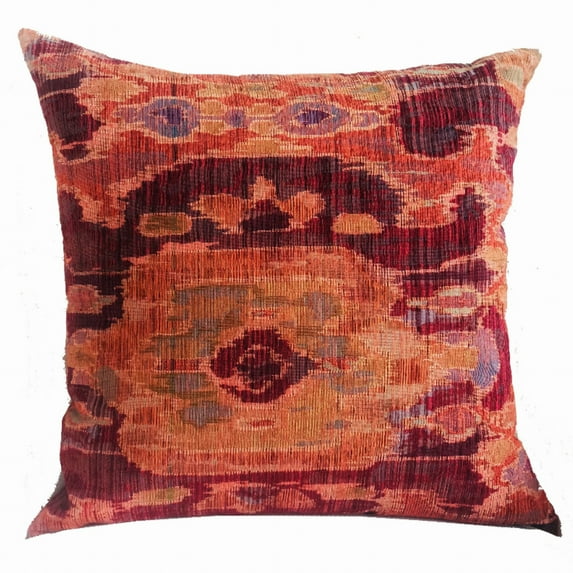 Plutus Sonoma Canyon Magenta Coral and Blue Handmade Luxury Pillow