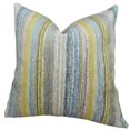 thumbnail image 1 of Plutus PB11160-1616-DP Soft Stripe Cornflower Handmade Double Sided Throw Pillow, Blue, Mustard & Lavender - 16 x 16 in., 1 of 2