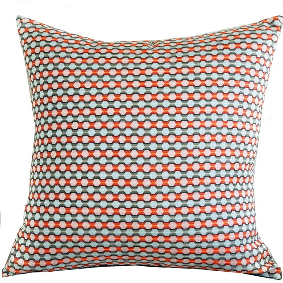 Plutus Sunny Cave Orange and Beige Luxury Throw Pillow