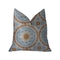 thumbnail image 1 of Plutus Sunset Cottage Orange, Blue and Ivory Luxury Throw Pillow - Double sided 12" x 20", 1 of 3
