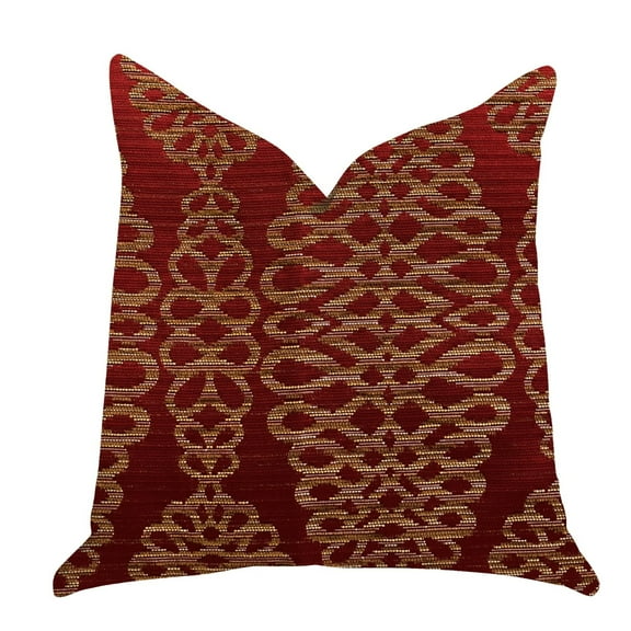 Plutus Sweet Henna Luxury Throw Pillow in Red and Gold