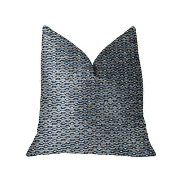 Plutus Teal Abyss Blue and Gold Luxury Throw Pillow 12"L x20"W