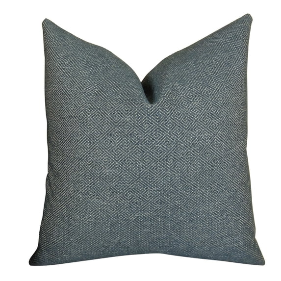 Plutus Textured Blend Handmade Throw Pillow-Color:Blue,Size:20" x 20"