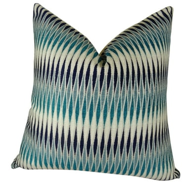 Plutus Thames River Cobalt HandmadeThrow Pillow-Color:Multi,Size:12" x 20"