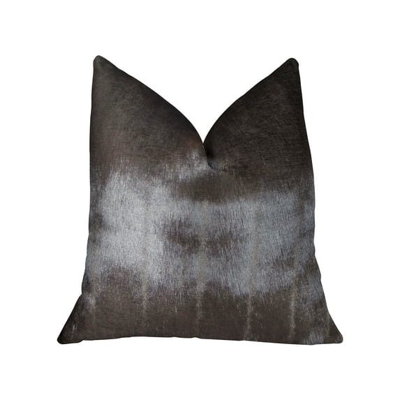 Plutus Tip Dyed Brown Faux Mink Handmade Throw Pillow - Dark & Brown - 24 x 24 in.