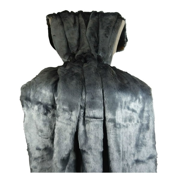 Plutus Tissavel Faux Fur Handmade Throw/Blanket-Color:Blue/Amber,Size:114"W x 120"L