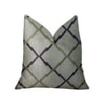 thumbnail image 1 of Plutus Valencia White Purple and Taupe Handmade Luxury Pillow, 1 of 3