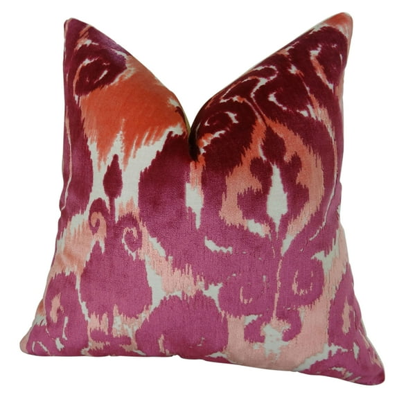 Plutus Velvet Bliss Coral Handmand Throw Pillow
