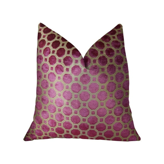 Plutus Velvet Plum Magenta and Taupe Handmade Luxury Pillow