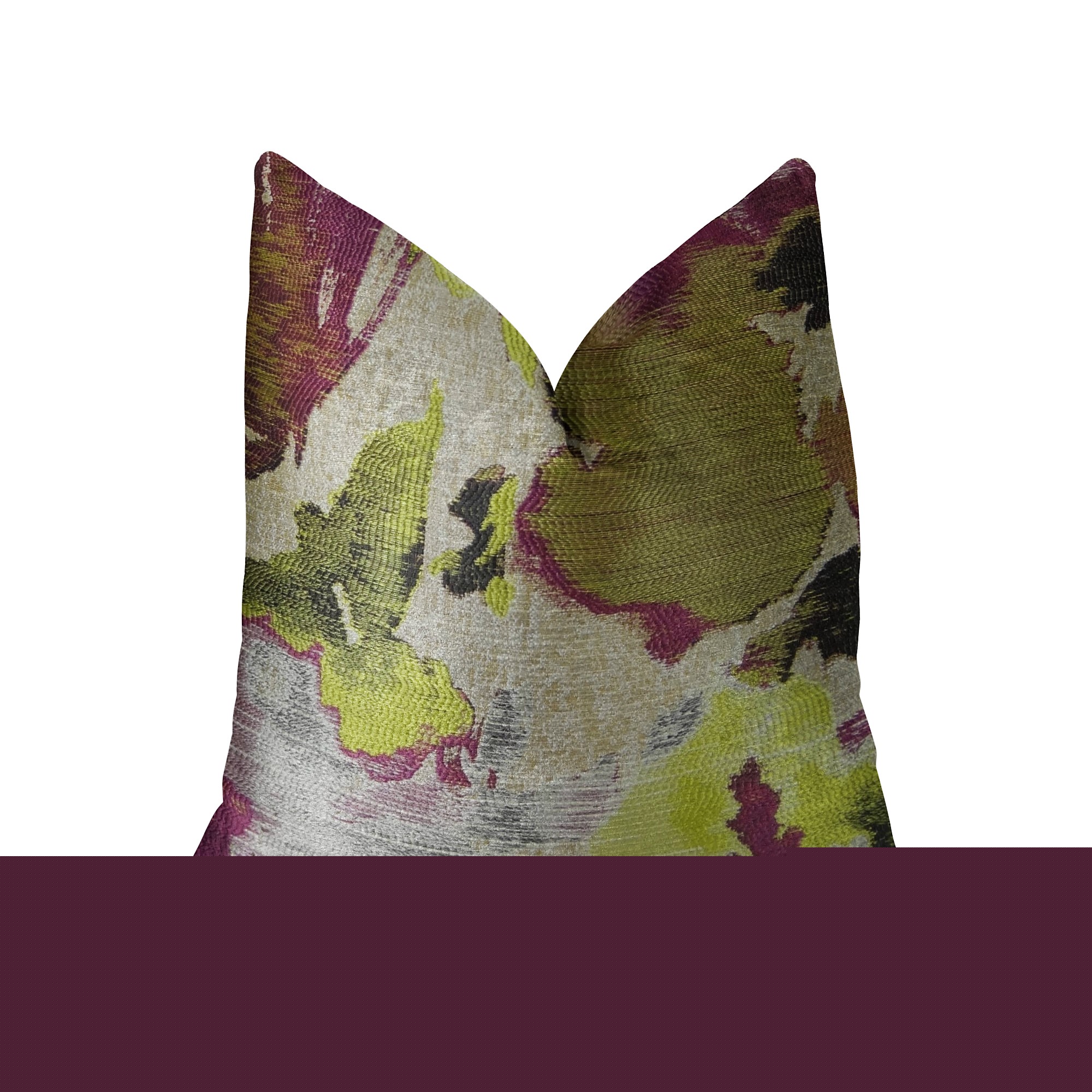 Plutus Water Lily Fuchsia Magenta and Citrine Handmade Luxury Pillow - Double sided 12" x 20"