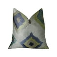 thumbnail image 1 of Plutus White Navy and Lime Handmade Luxury Pillow - Double sided 20" x 30" Queen, 1 of 3