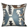 thumbnail image 1 of Plutus Wild Chumash Blue Brown Geometric Luxury Outdoor/Indoor Throw Pillow Double sided 20" x 20", 1 of 2