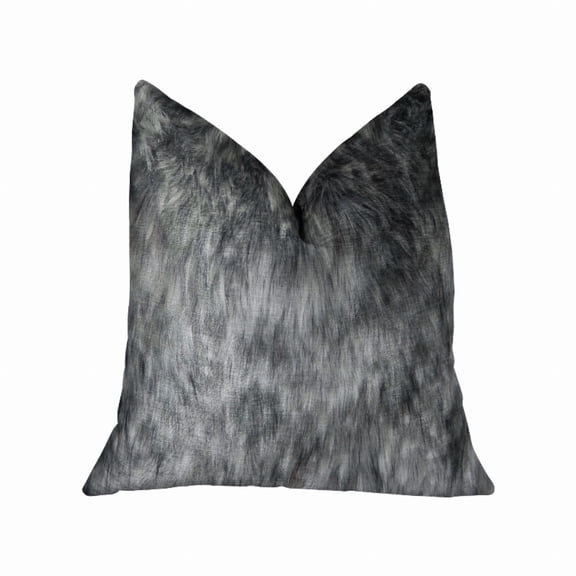 Plutus Wild Gray Wolf Gray White Handmade Luxury Pillow