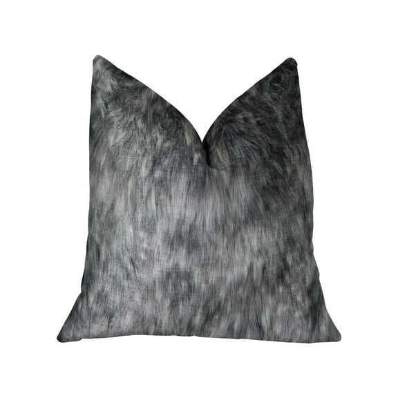 Plutus Wild Gray Wolf Gray White Handmade Luxury Pillow