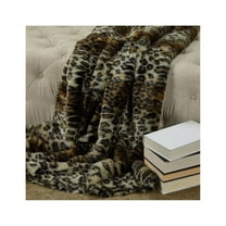 Plutus Wild Leo Faux Fur Luxury Throw 110"W x 96"L