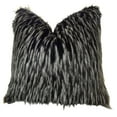 thumbnail image 1 of Plutus Wolf Faux Fur Handmade Throw Pillow - Black & White - 12 x 20 in., 1 of 4