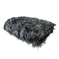 Plutus 60" x 96" Wolf Faux Fur Luxury Throw in Grey