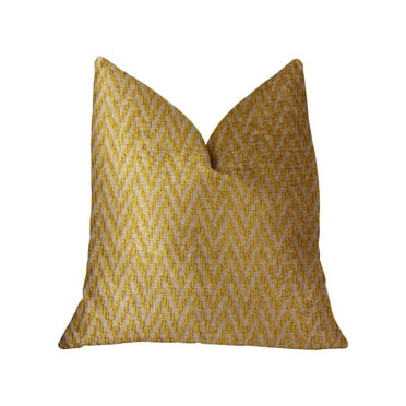 Plutus Zun Rise Yellow and Beige Luxury Throw Pillow 22"L x22"W