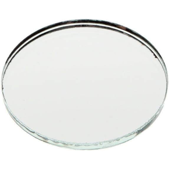 Plymor 1.5" Round, 3mm Thick Non-Beveled Glass Mirror Circle, Pack of 12