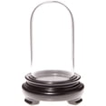 thumbnail image 1 of Plymor 1.85" x 3.5" Mini Glass Display Dome Cloche (Black Wood Veneer Footed Base), 1 of 1