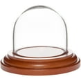 thumbnail image 1 of Plymor 1.875" x 1.875" Mini Glass Display Dome Cloche (Walnut Base), 1 of 4