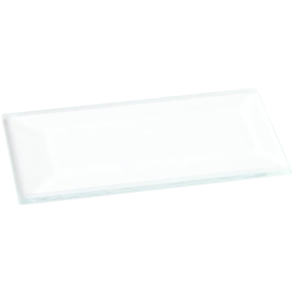 Plymor 1" x 2" Rectangle, 3mm Thick Beveled Clear Glass, Pack of 6