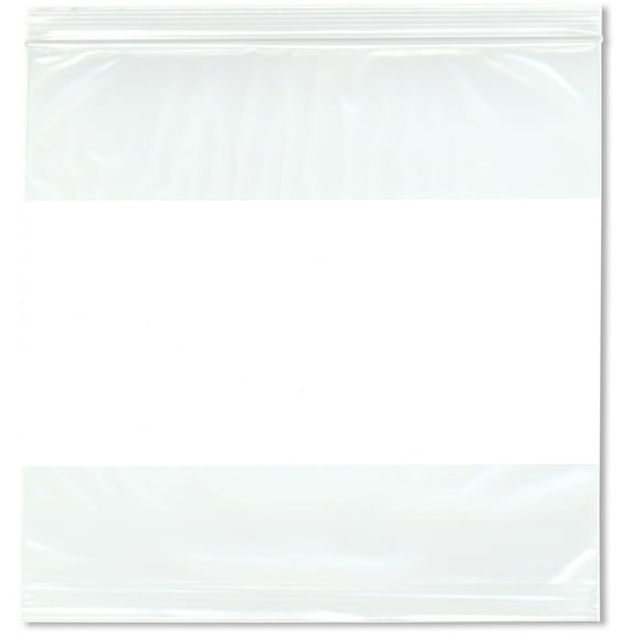 Plymor 10" x 10" (Pack of 100), 2 Mil White-Block Zipper Reclosable Plastic Bags