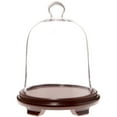 thumbnail image 1 of Plymor 10" x 13" Bell Jar Glass Display Dome Cloche, Walnut Wood Veneer Footed Base (Interior size 9.5" x 10.5"), 1 of 1