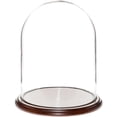 thumbnail image 1 of Plymor 11.75" x 15" Glass Display Dome Cloche (Dark Mahogany Veneer Base), 1 of 2