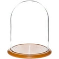 thumbnail image 1 of Plymor 11.75" x 15" Glass Display Dome Cloche (Oak Veneer Base), 1 of 1