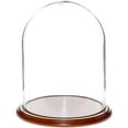thumbnail image 1 of Plymor 11.75" x 15" Glass Display Dome Cloche (Walnut Veneer Base), 1 of 1