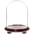 thumbnail image 1 of Plymor 11.75" x 15" Glass Display Dome Cloche (Walnut Wood Veneer Footed Base), 1 of 1