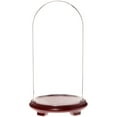 thumbnail image 1 of Plymor 11.75" x 23" Glass Display Dome Cloche (Red Wood Veneer Footed Base), 1 of 1