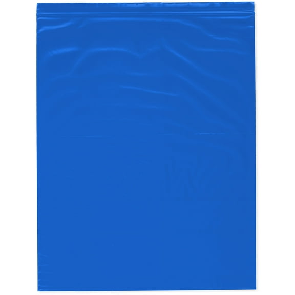 Plymor 12" x 15" (Pack of 100), Blue 2 Mil Zipper Reclosable Plastic Bags