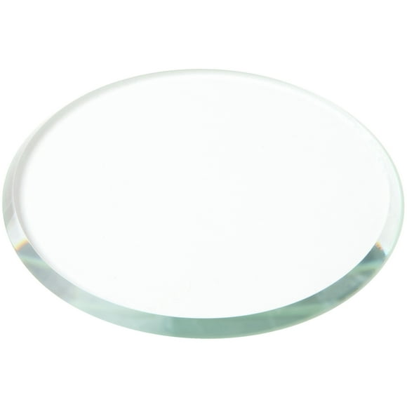 Plymor 2.5" Round, 3mm Thick Beveled Clear Glass Circle, Pack of 24