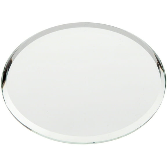 Plymor 2.5" Round, 3mm Thick Beveled Glass Mirror Circle, Pack of 2