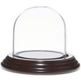 thumbnail image 1 of Plymor 2.5" x 2.5" Small Glass Display Dome Cloche (Dark Mahogany Veneer Base), 1 of 1