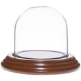 thumbnail image 1 of Plymor 2.5" x 2.5" Small Glass Display Dome Cloche (Walnut Veneer Base), 1 of 1