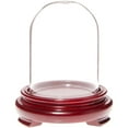 thumbnail image 1 of Plymor 2.5" x 3.5" Glass Display Dome Cloche (Red Wood Veneer Footed Base), 1 of 1