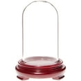 thumbnail image 1 of Plymor 2.5" x 4.5" Glass Display Dome Cloche (Red Wood Veneer Footed Base), 1 of 1