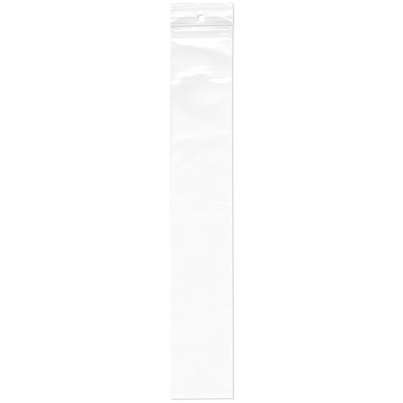 Plymor 2" x 12" (Case of 1,000), 2 Mil with Hang-Hole Zipper Reclosable Plastic Bags