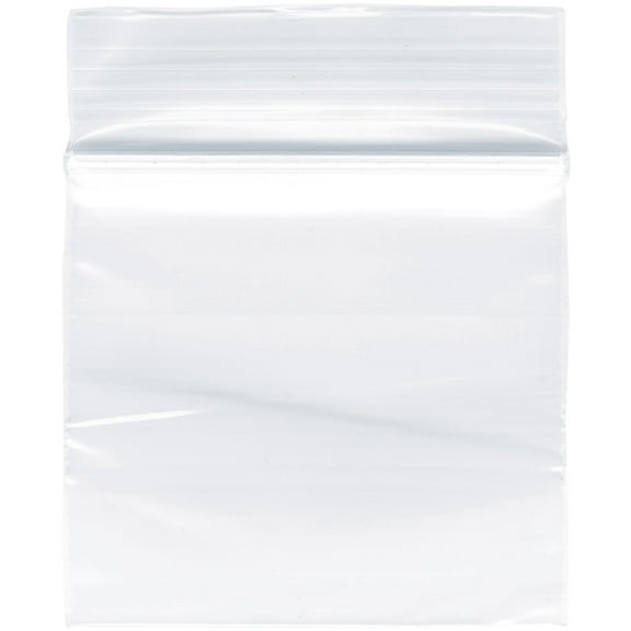 Plymor 2" x 2" (Case of 1,000), 2 Mil Zipper Reclosable Plastic Bags