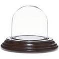 thumbnail image 1 of Plymor 2" x 2" Mini Glass Display Dome Cloche (Dark Mahogany Veneer Base), 1 of 1